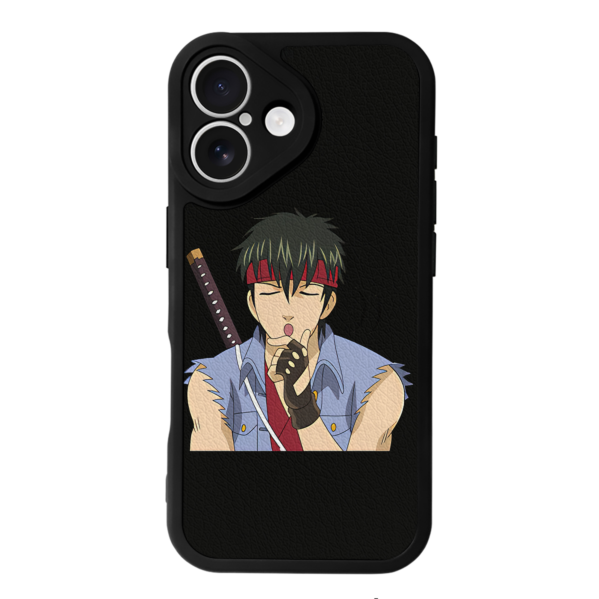 （画像用） ぎんたま 坂田銀時（さかたぎんとき） 神楽 志村新八（しむら しんぱち） GINTAMA Sakata Gintoki Kagura Shimura Shinpachi 【iPhone 16シリーズ対応】シリコンスマホケース（レザー調） 材質：シリコン